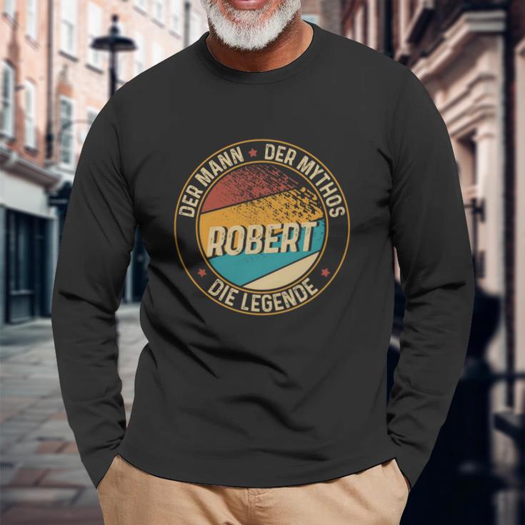 Personalisiertes Langarmshirts Robert: Mann, Mythos, Legende, Unikat-Design Geschenke für alte Männer