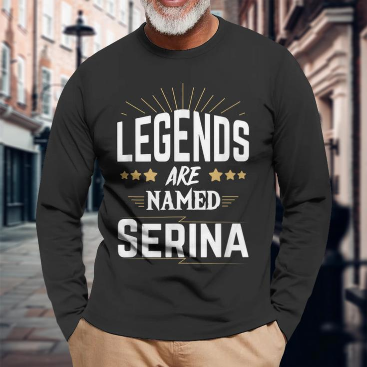 Personalisiertes Legends Are Named Langarmshirts – Namensshirt Serina Geschenke für alte Männer