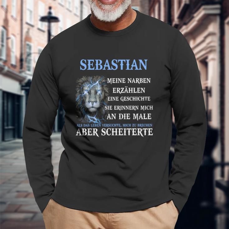 Personalisiertes Sebastian Löwen-Design Langarmshirts, Spruch Tee Geschenke für alte Männer