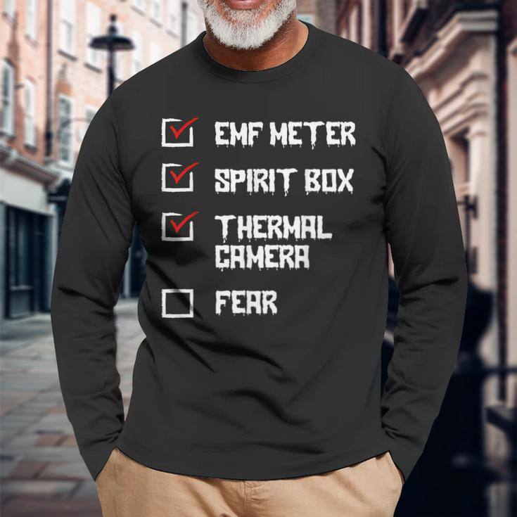 Phasmophobia Ghost Hunter Paranormal Investigators Long Sleeve T-Shirt T-Shirt Gifts for Old Men