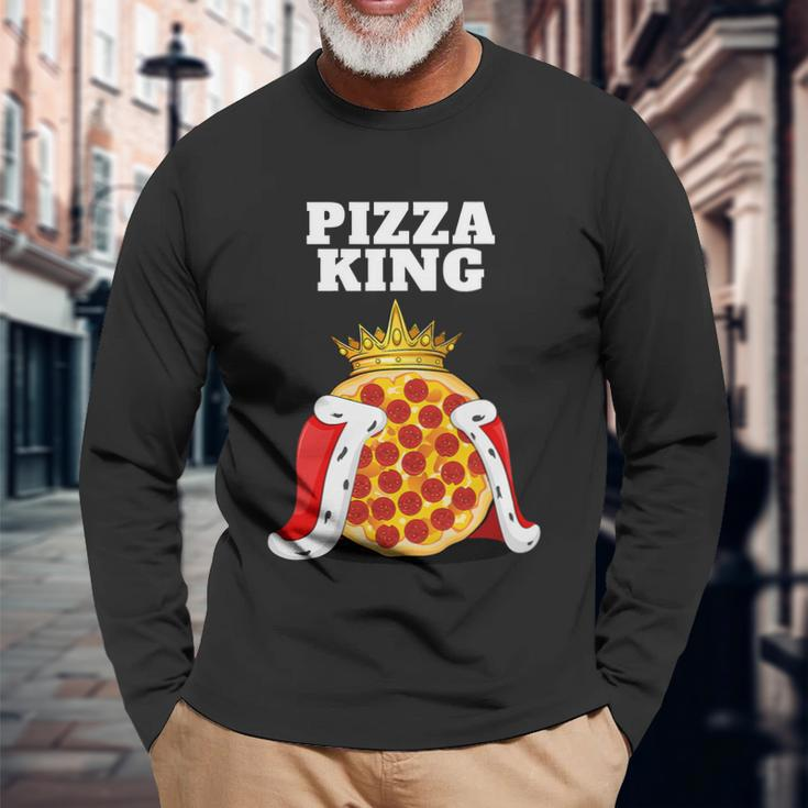 Pizza King Pizza Lover Cute Pizza Foodie Long Sleeve T-Shirt Gifts for Old Men