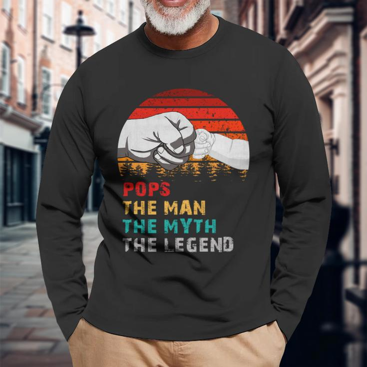Pops The Man The Myth The Legend Long Sleeve T-Shirt Gifts for Old Men