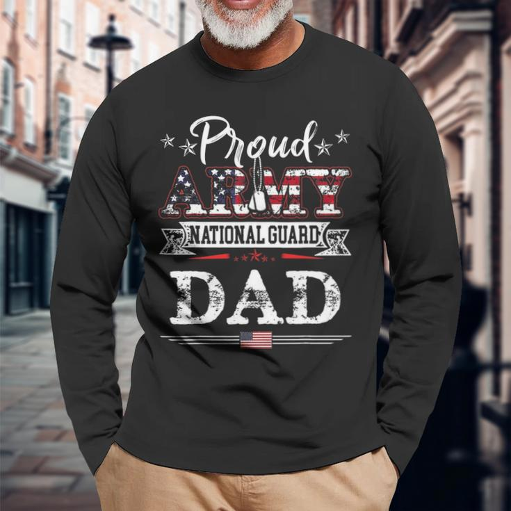 Proud Army National Guard Dad US Military V2 Long Sleeve T-Shirt Gifts for Old Men