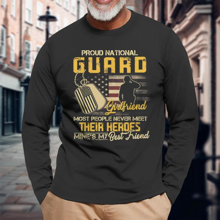 Proud National Guard Girlfriend Military Girlfriend Long Sleeve T-Shirt Gifts for Old Men