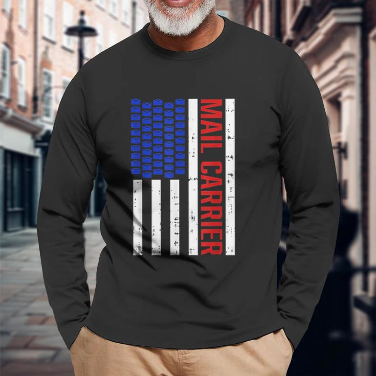 Proud Patriotic Postal Worker American Flag Us Postal Worker V2 Men Women Long Sleeve T-Shirt T-shirt Graphic Print Gifts for Old Men