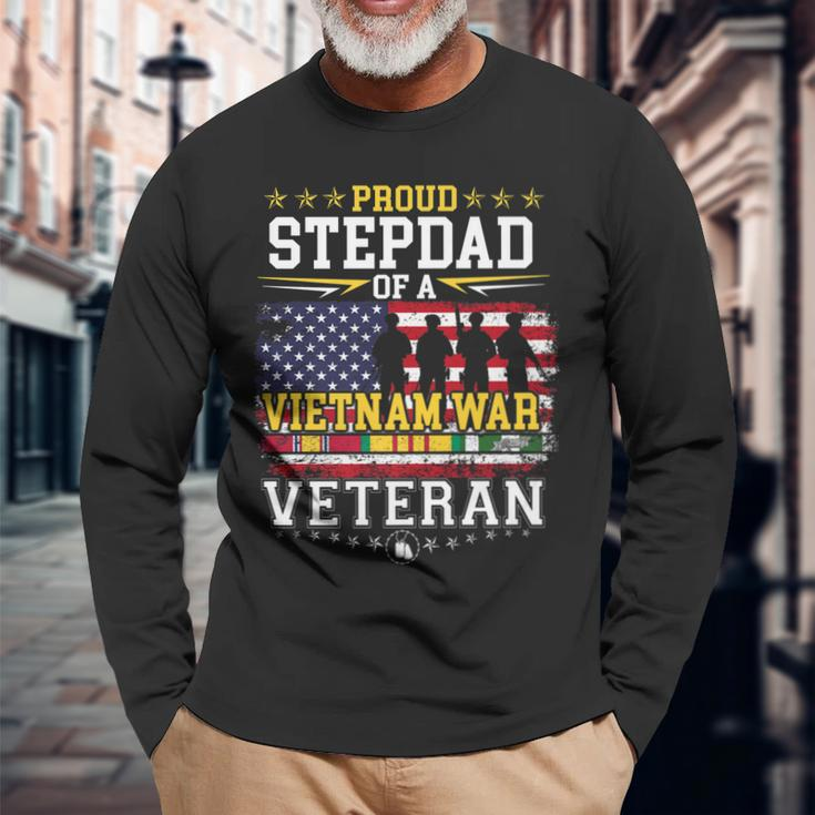 Proud Stepdad Vietnam War Veteran Matching With Stepson Long Sleeve T-Shirt Gifts for Old Men