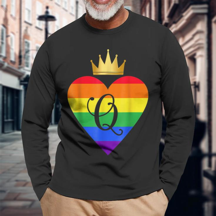 Queen Couples Matching Bridal Wedding Lgbtq Long Sleeve T-Shirt Gifts for Old Men