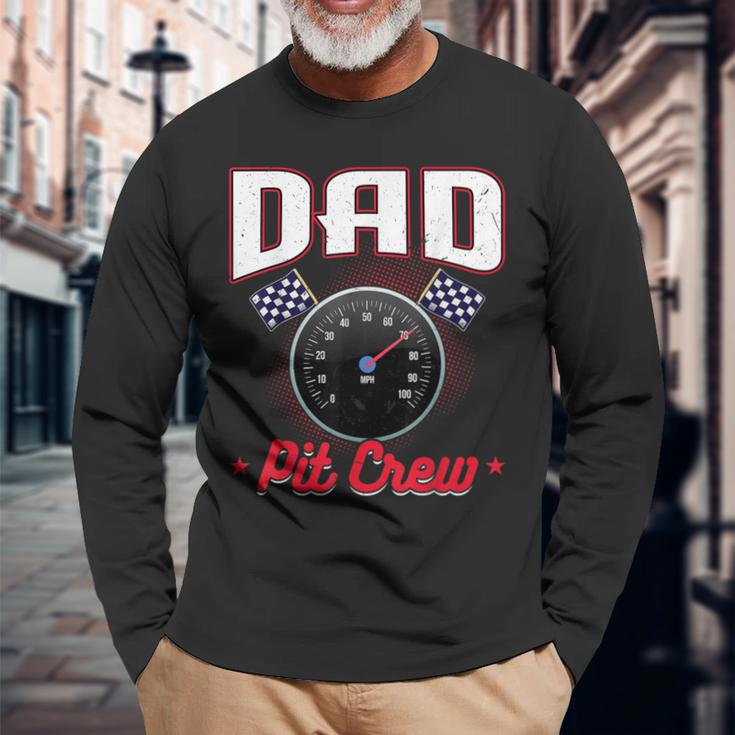 Race Car Birthday Party Racing Family Dad Pit Crew V2 Men Women Long Sleeve T-shirt Graphic Print Unisex Gifts for Old Men
