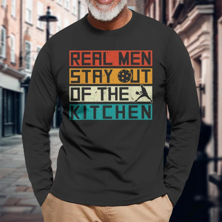 Real Stay Out Of The Kitchen Pickleball Vintage Long Sleeve T-Shirt T-Shirt Gifts for Old Men