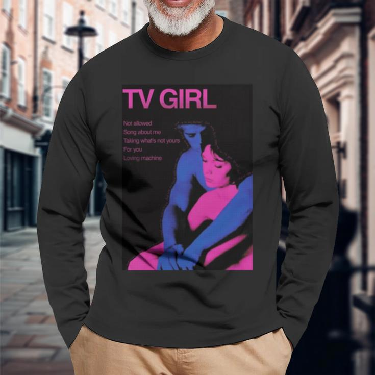 Who Really Cares Tv Girl Long Sleeve T-Shirt Gifts for Old Men