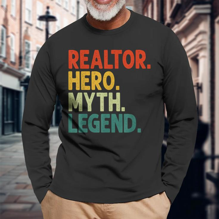 Realtor Hero Myth Legend Vintage-Immobilienmakler Langarmshirts Geschenke für alte Männer
