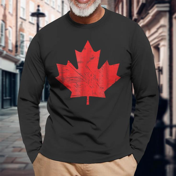 Red Maple LeafShirt Canada Day Edition Long Sleeve T-Shirt Gifts for Old Men