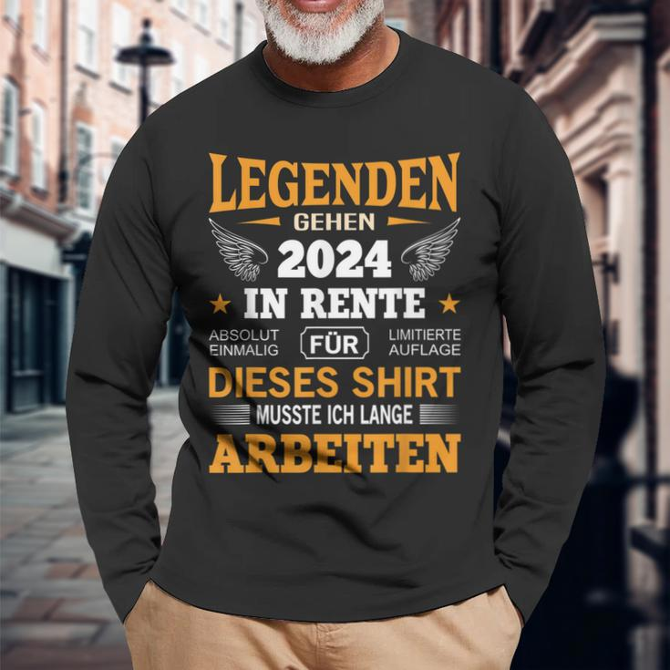 Rente 2024 Ruhestand Pension Deko Dekoration Rentner 2024 Langarmshirts Geschenke für alte Männer