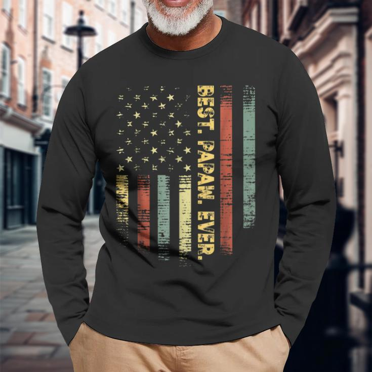 Retro Best Papaw Ever Vintage American Flag For Dad Long Sleeve T-Shirt T-Shirt Gifts for Old Men