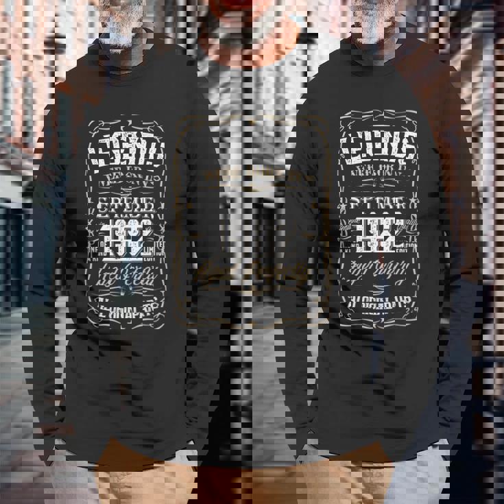 Retro Birthday Legends Were Born In 1982 September Men Women Long Sleeve T-Shirt T-shirt Graphic Print Gifts for Old Men