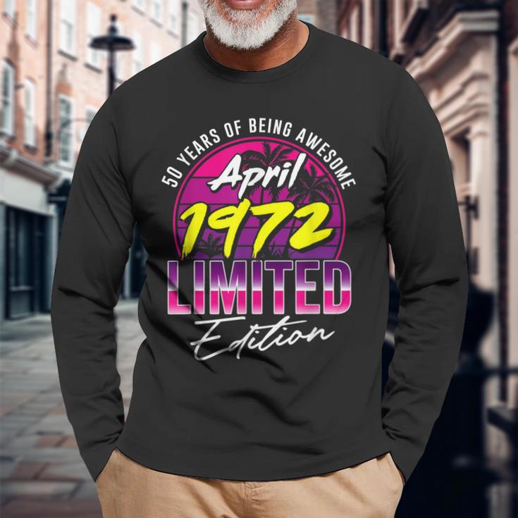 Retro Vintage April 1972 Langarmshirts, Geburtstagsparty für Männer & Frauen Geschenke für alte Männer