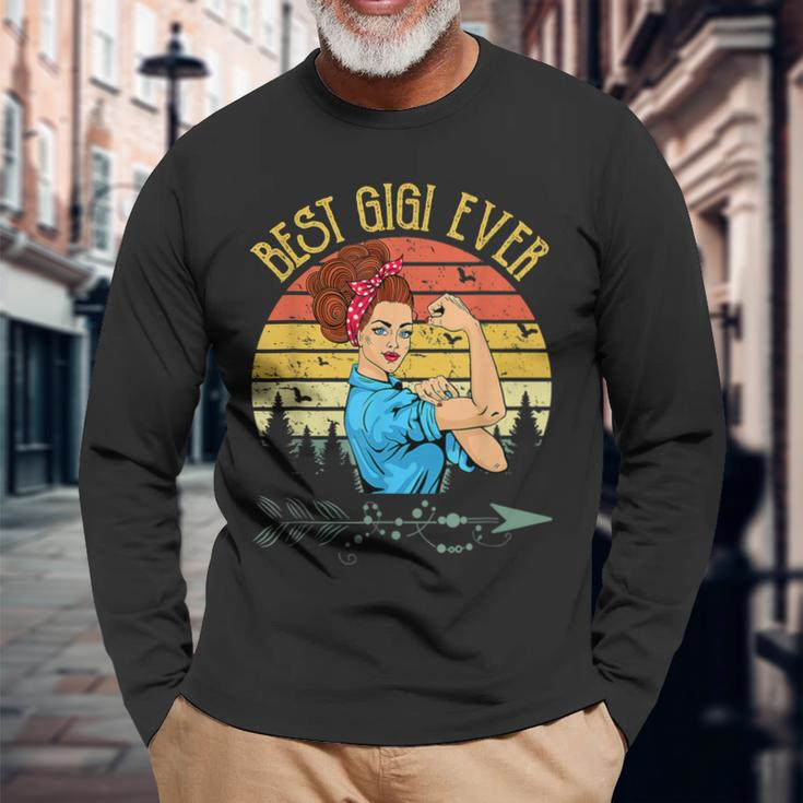 Retro Vintage Best Gigi Ever Gigi Long Sleeve T-Shirt Gifts for Old Men