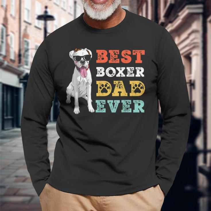 Retro Vintage Dog Best Boxer Dad Ever Long Sleeve T-Shirt Gifts for Old Men