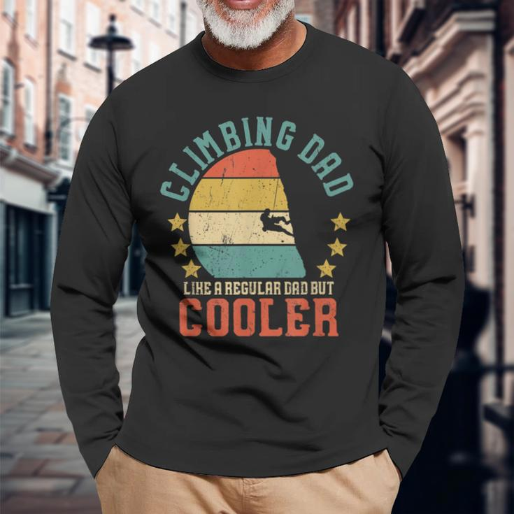 Rock Climbing Dad Vintage Mountain Climber Fathers Day Long Sleeve T-Shirt Gifts for Old Men