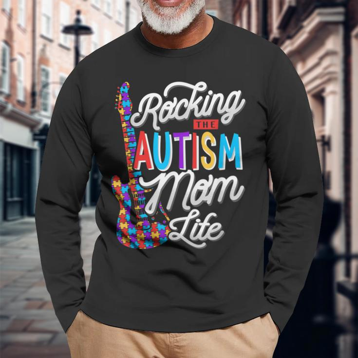 Rocking The Autism Mom Life Autism Awareness Long Sleeve T-Shirt T-Shirt Gifts for Old Men