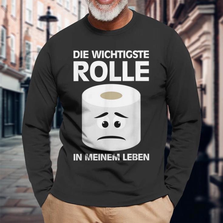 Rolle Klopapier Toilettenpapier Lustige Sprüche Witzige Wc Langarmshirts Geschenke für alte Männer