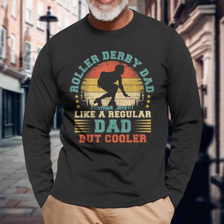 Roller Derby Lover Vintage Roller Derby Dad Fathers Day Long Sleeve T-Shirt Gifts for Old Men