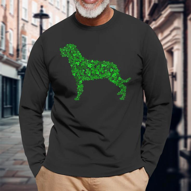 Rottweiler Dog Shamrock Leaf St Patrick Day Long Sleeve T-Shirt Gifts for Old Men