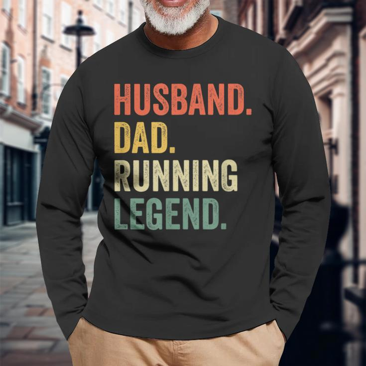 Runner Husband Dad Running Legend Vintage Long Sleeve T-Shirt Gifts for Old Men