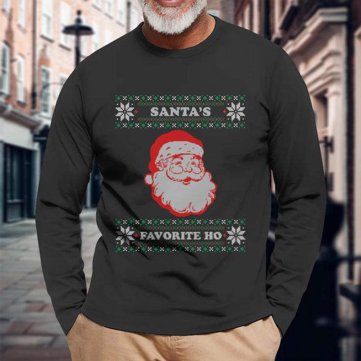 Santas Favorite Ho Santa Favorite Ho Ugly Christmas Long Sleeve T-Shirt Gifts for Old Men