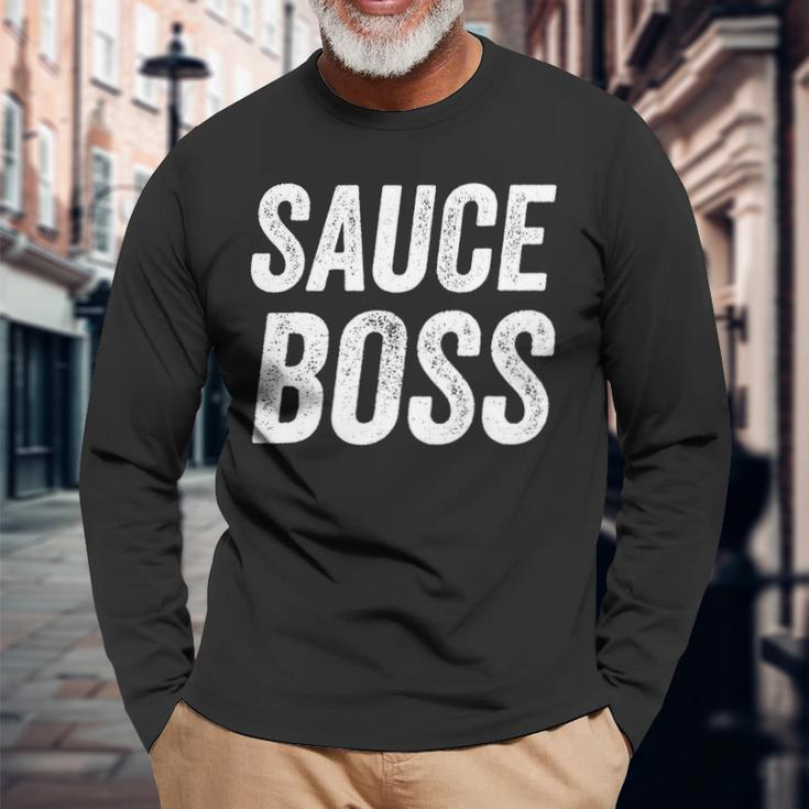 Sauce Boss Chef Bbq Cook Food Humorous V2 Long Sleeve T-Shirt Gifts for Old Men