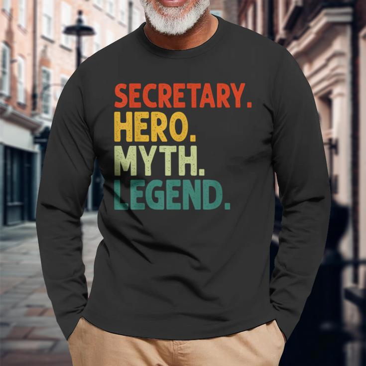 Secretary Hero Myth Legend Retro Vintage Sekretär Langarmshirts Geschenke für alte Männer