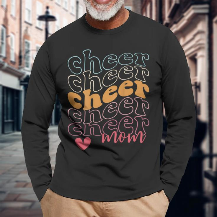Smile Cheer Mom Retro Cheerleading Mom Game Day Cheer Long Sleeve T-Shirt T-Shirt Gifts for Old Men
