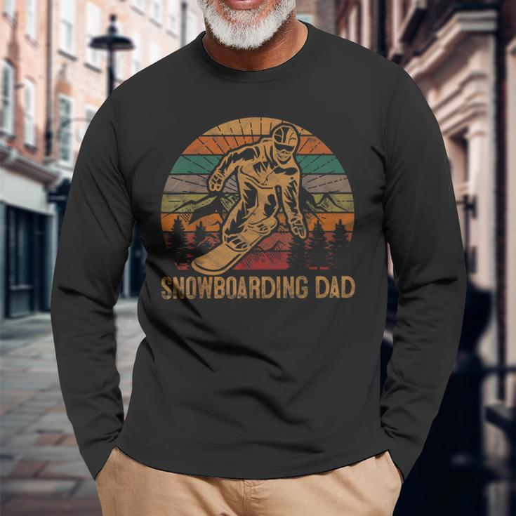 Snowboarding Dad Sunset Snowboard Winter Snowboarder Long Sleeve T-Shirt Gifts for Old Men