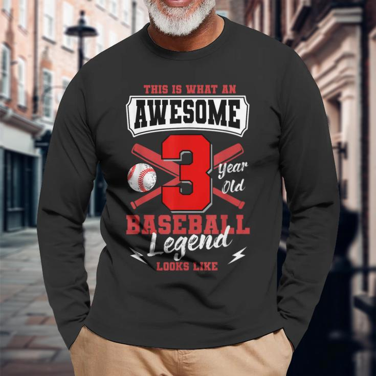 So Sieht Eine Fantastische 3-Jährige Baseball-Legende Aus Langarmshirts Geschenke für alte Männer