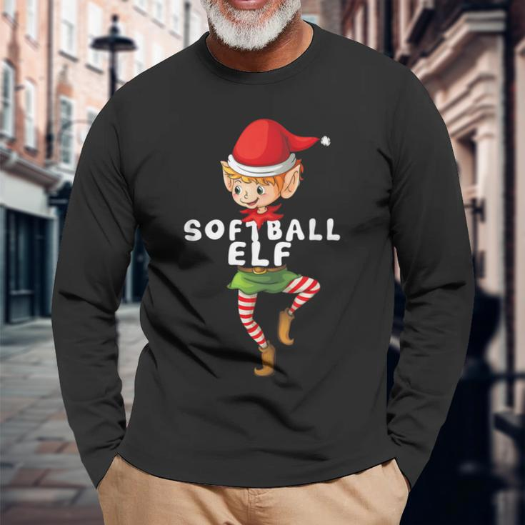 Softball Elf Kostüm Weihnachten Urlaub Passend Lustig Langarmshirts Geschenke für alte Männer