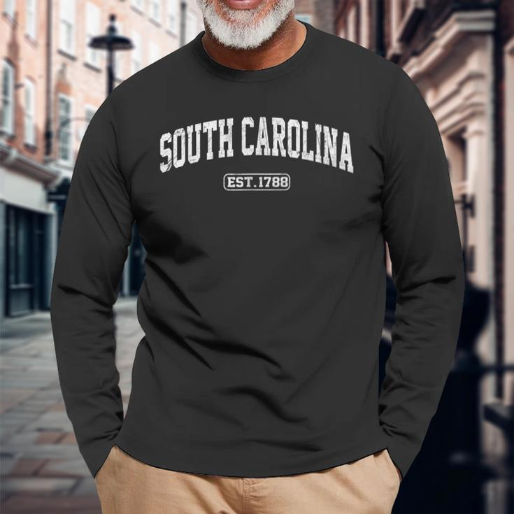South Carolina Vintage State Athletic Style Long Sleeve T-Shirt Gifts for Old Men
