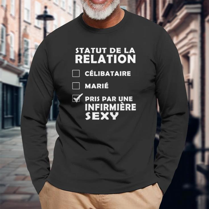 Statut De La Relation Pris Par Une Infirmiere Sexy T-Shirt Long Sleeve T-Shirt Geschenke für alte Männer