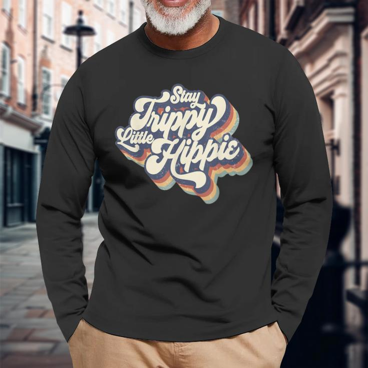 Stay Trippy Little Hippie Vintage Groovy Hippies Long Sleeve T-Shirt T-Shirt Gifts for Old Men