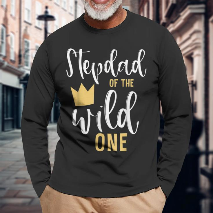 Stepdad Of The Wild One 1St Birthday First Thing Matching Long Sleeve T-Shirt Gifts for Old Men