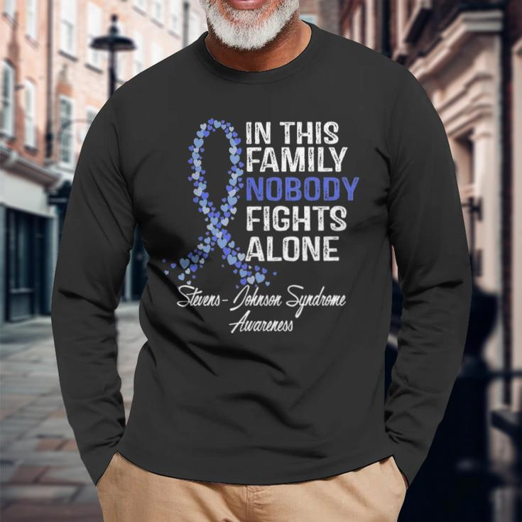 Stevens Johnson Syndrome Awareness Nobody Fights Alone Long Sleeve T-Shirt Gifts for Old Men