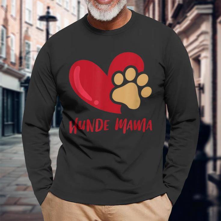 Stolze Hunde-Mama Herz Pfotenabdruck Hundepfote Tierliebe Langarmshirts Geschenke für alte Männer