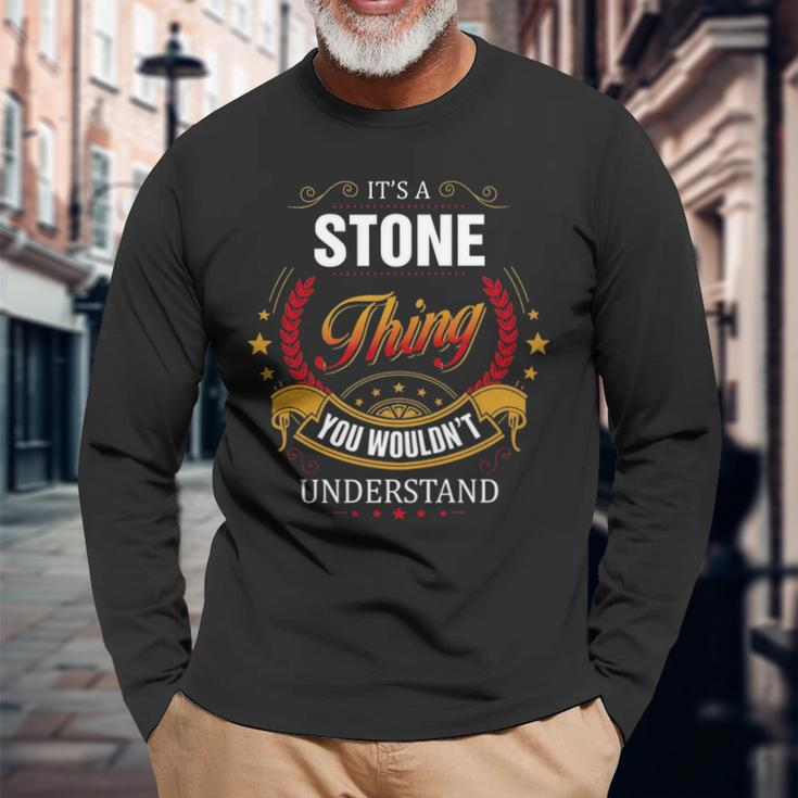 Stone Shirt Crest Stone Stone Clothing Stone Tshirt Stone Tshirt For The Stone Long Sleeve T-Shirt Gifts for Old Men