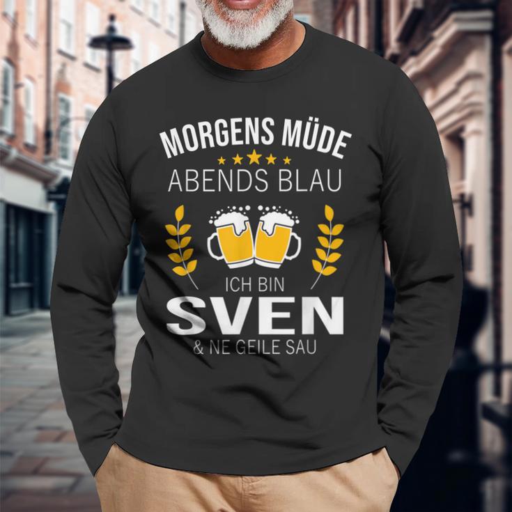 Sven Vorname Geschenk Geburtstag Lustiges Bier Sprüche Langarmshirts Geschenke für alte Männer