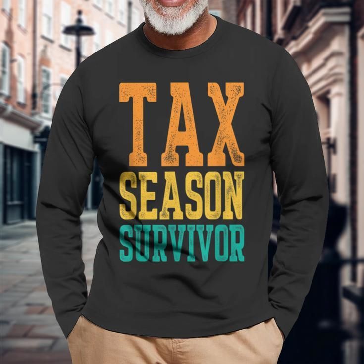 Tax Season Survivor Tax Season Accountant Taxation Long Sleeve T-Shirt T-Shirt Gifts for Old Men