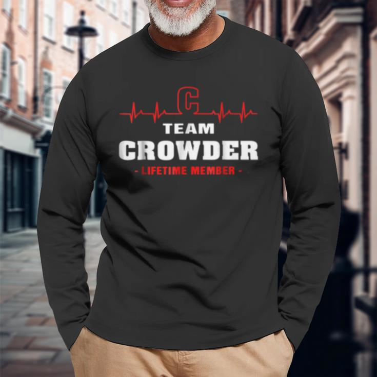 Team Crowder Lifetime Member Surname Last Name Long Sleeve T-Shirt Gifts for Old Men