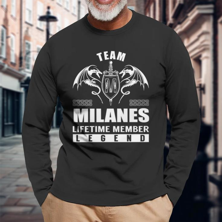 Team Milanes Lifetime Member Legend Long Sleeve T-Shirt Gifts for Old Men