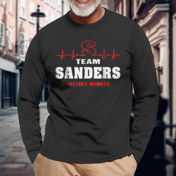 Team Sanders Lifetime Member Surname Last Name Long Sleeve T-Shirt Gifts for Old Men