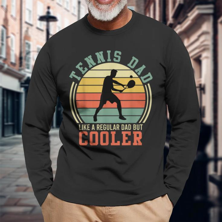 Tennis Player Father Dad Tennis Vintage Retro Long Sleeve T-Shirt Gifts for Old Men