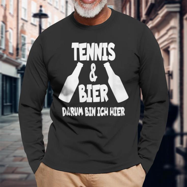 Tennis Und Bier Tenniscamp Tennistrainer Tenniscamp Langarmshirts Geschenke für alte Männer