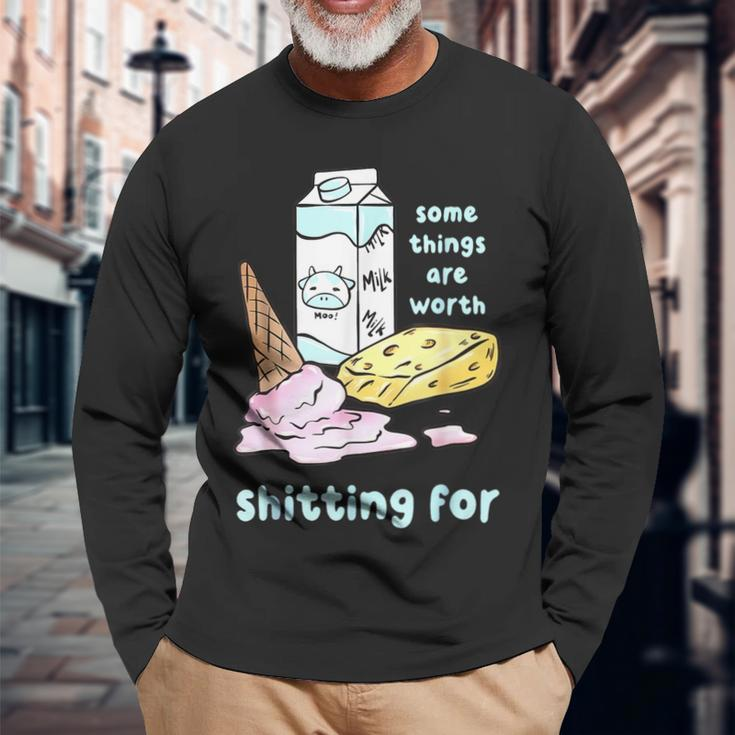Some Things Are Worth Shitting For V3 Long Sleeve T-Shirt Gifts for Old Men